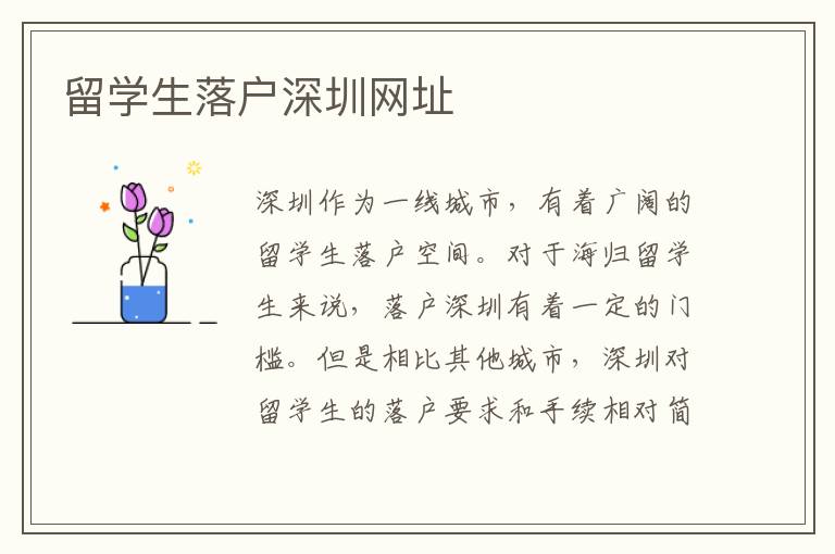 留學(xué)生落戶深圳網(wǎng)址