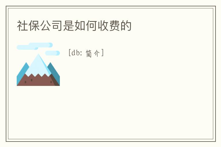 社保公司是如何收費的