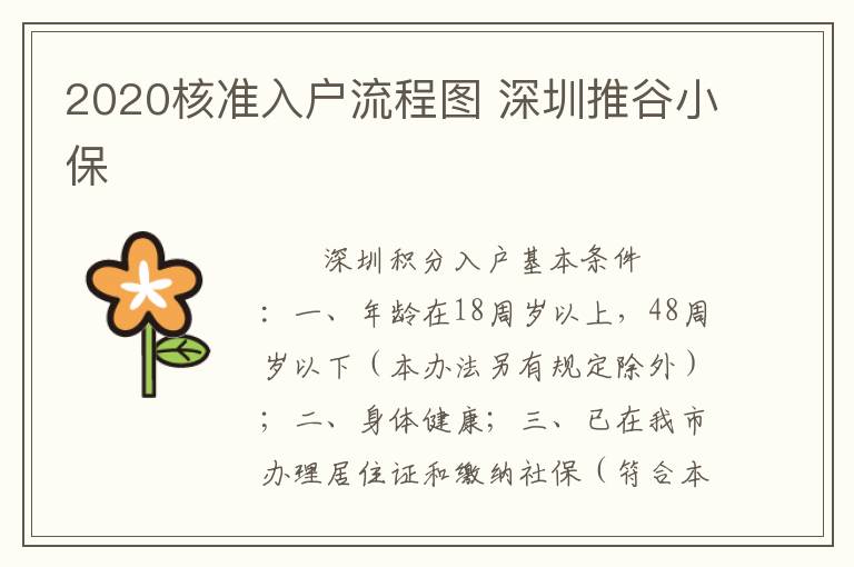 2020核準入戶流程圖 深圳推谷小保