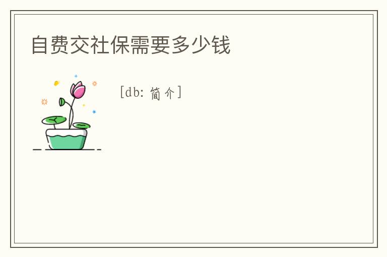 自費(fèi)交社保需要多少錢