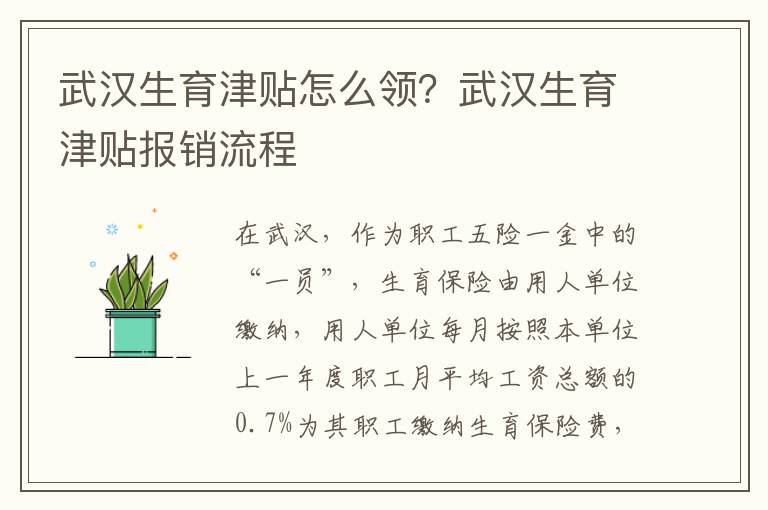 武漢生育津貼怎么領？武漢生育津貼報銷流程