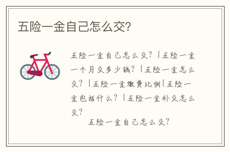 五險一金自己怎么交？