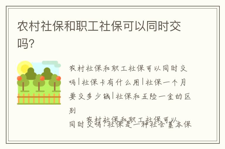 農村社保和職工社保可以同時交嗎？