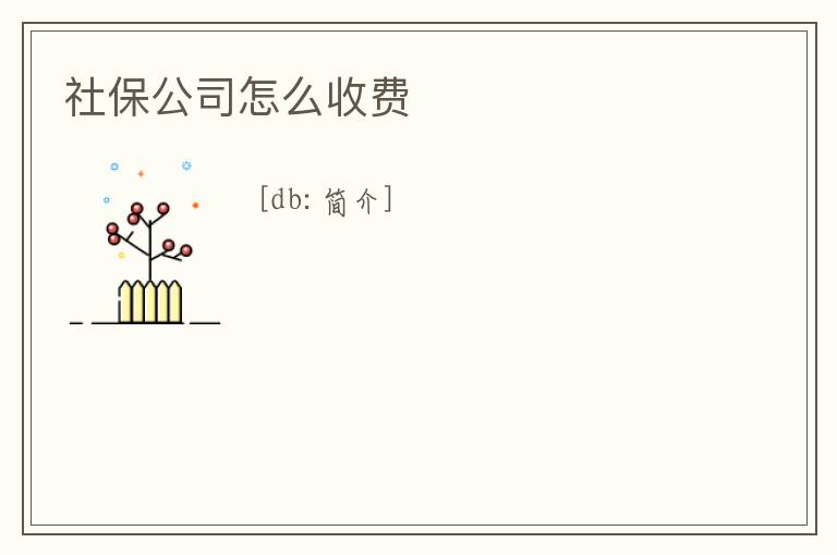 社保公司怎么收費(fèi)