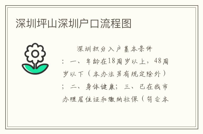 深圳坪山深圳戶口流程圖