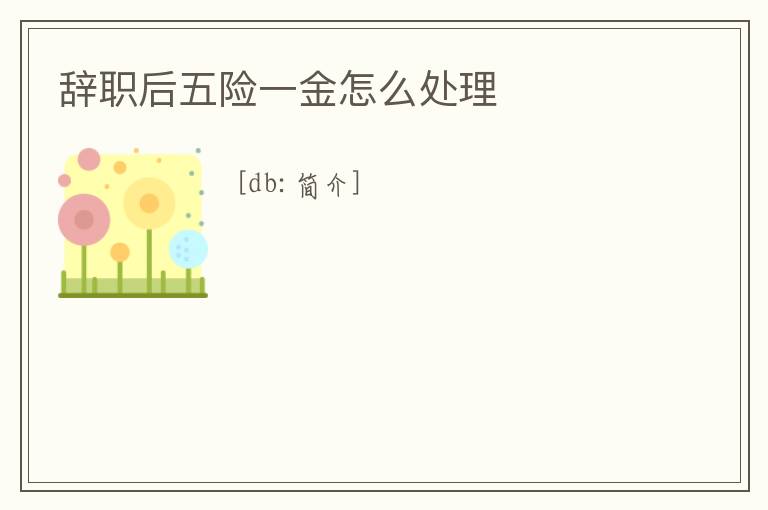 辭職后五險(xiǎn)一金怎么處理