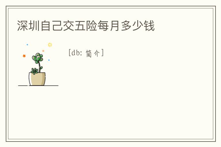 深圳自己交五險每月多少錢