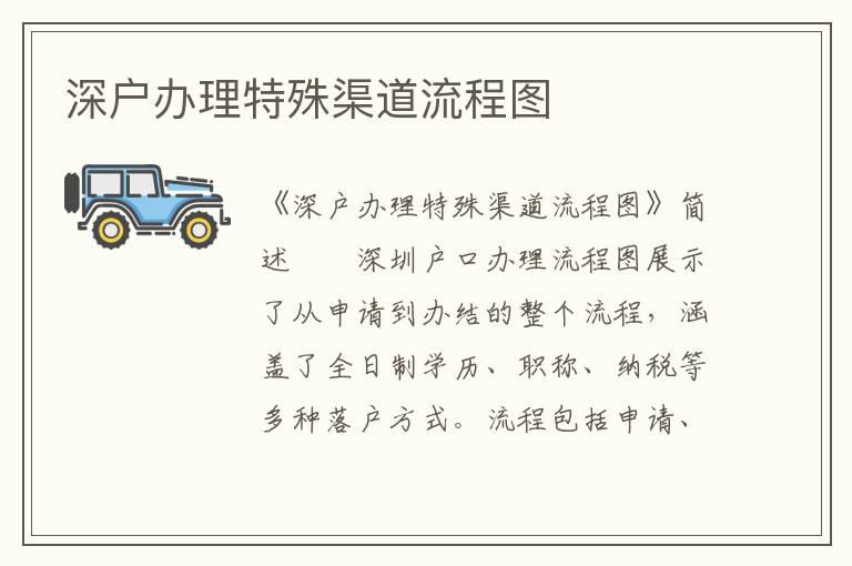 深戶辦理特殊渠道流程圖