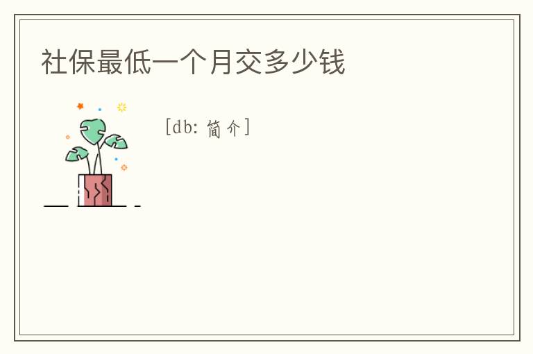 社保最低一個(gè)月交多少錢