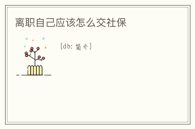 離職自己應該怎么交社保