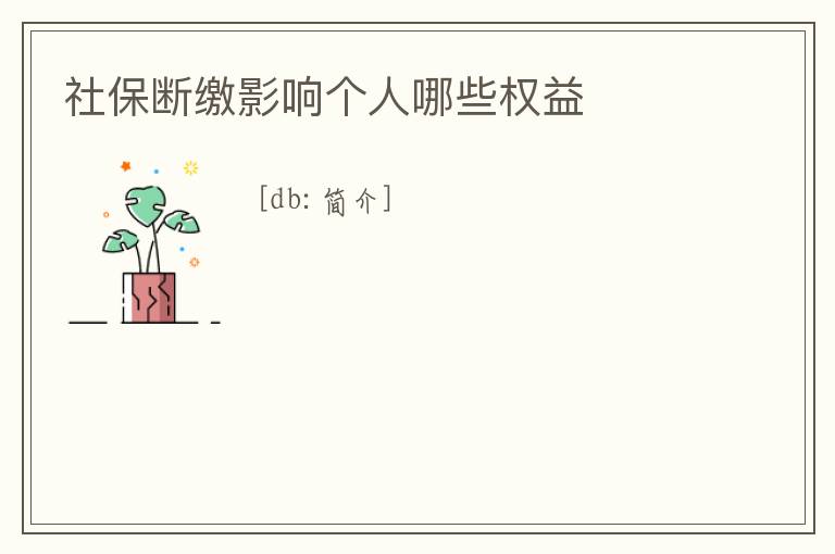 社保斷繳影響個(gè)人哪些權(quán)益