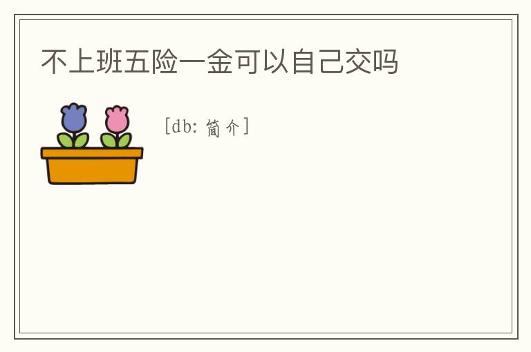 不上班五險一金可以自己交嗎