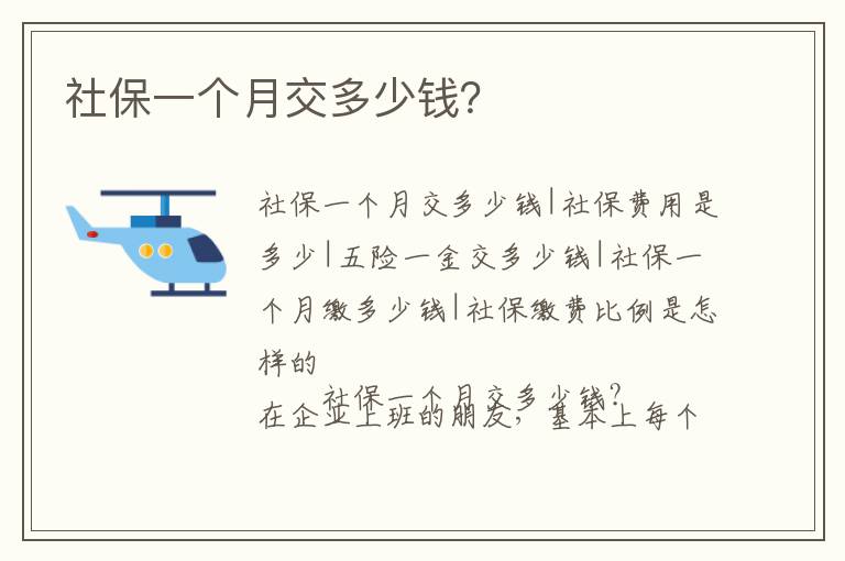 社保一個月交多少錢？