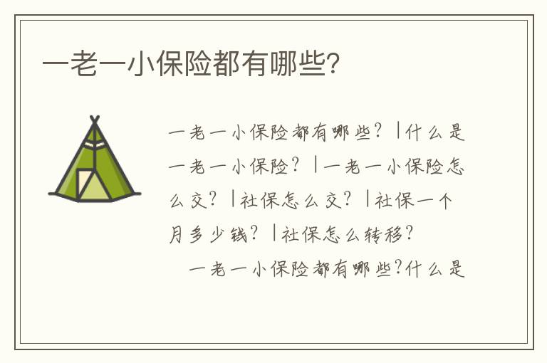 一老一小保險都有哪些？