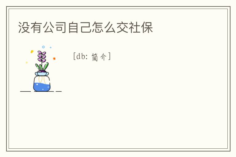 沒有公司自己怎么交社保