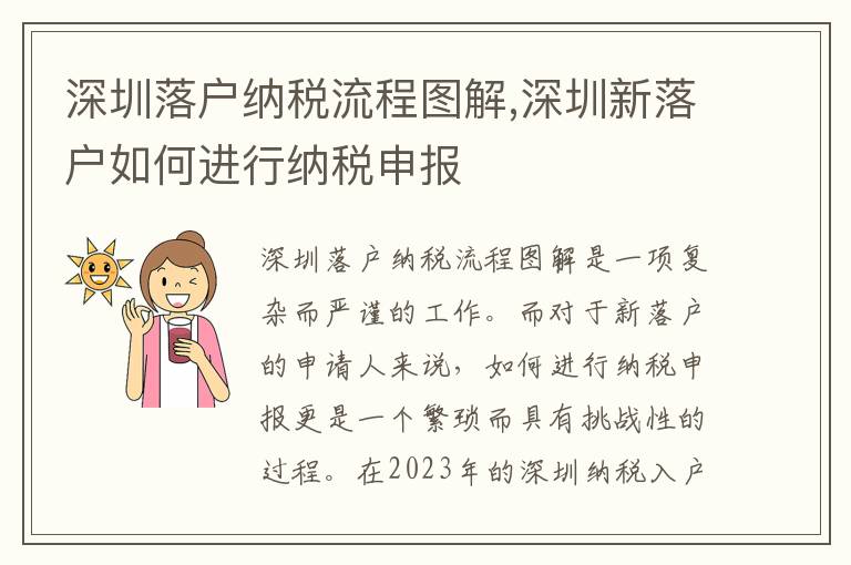 深圳落戶納稅流程圖解,深圳新落戶如何進行納稅申報