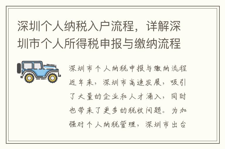 深圳個人納稅入戶流程，詳解深圳市個人所得稅申報與繳納流程